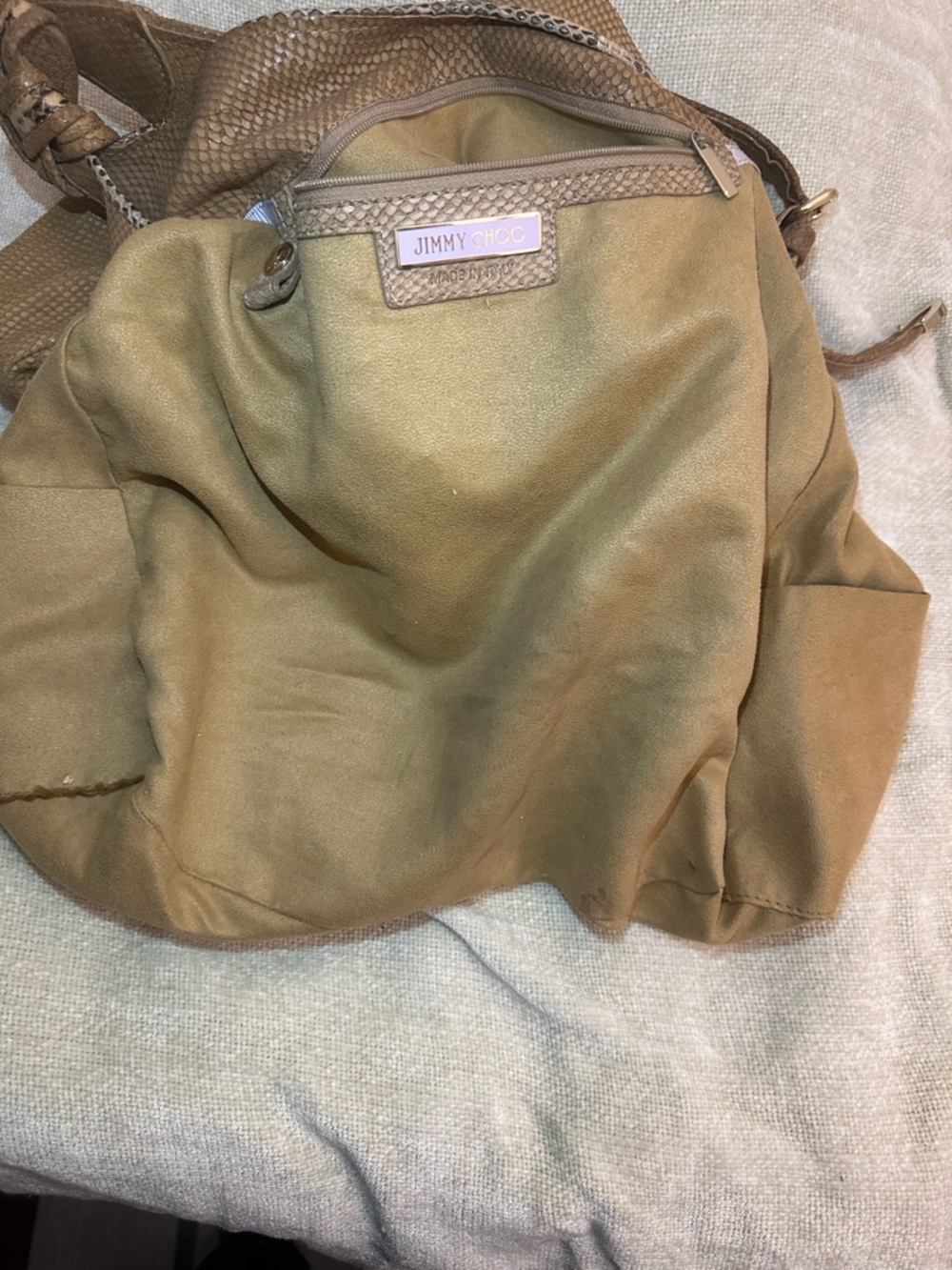 Jimmy Choo Rahmyn Hobo Bag Snake-Embossed Leather - Picture 7 of 13